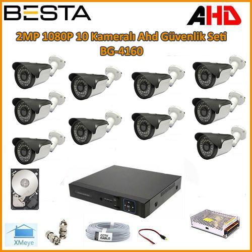 1080P 2MP 10 Kameralı  AHD Güvenlik Seti BG-4160