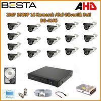 1080P 2MP 16 Kameralı  AHD Güvenlik Seti BG-4166