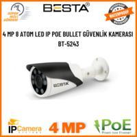  4 MP IP POE 8 ATOM LED  METAL KASA BULLET GÜVENLİK KAMERASI  BT-5243