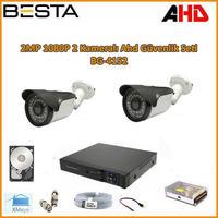 1080P 2MP 2 Kameralı AHD Güvenlik Seti BG-4152