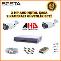 2 Kameralı 2MP AHD Güvenlik Kamera Seti 1 TB Harddisk Dahil BG-2750