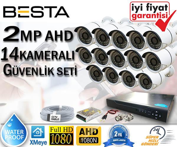 2 MP 1080P FULL HD AHD 14 KAMERALI GÜVENLİK KAMERA SETİ BG-1424