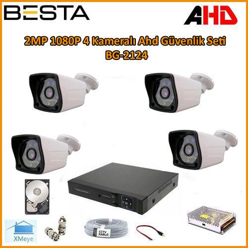 2MP 1080P 4 kameralı Ahd Güvenlik Seti BG-2124 - 320GB Harddisk Dahil