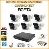 2MP 1080P 6 Dış Mekan  Kameralı Ahd Güvenlik Seti BG-5242