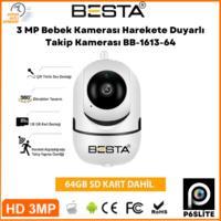 3MP 64GB Harekete Duyarlı Bebek Takip Kamerası