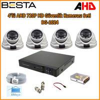 4 Kameralı AHD 720P HD Güvenlik Kamerası Seti  BG-1024
