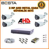 4 Kameralı 2MP AHD Güvenlik Kamera Seti 1 TB Harddisk Dahil BG-2749