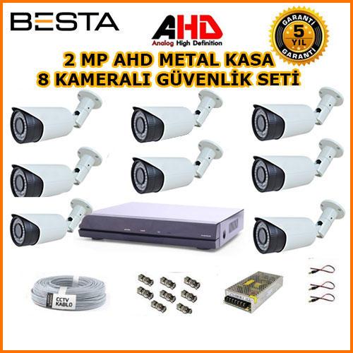 8 Kameralı 2MP AHD Güvenlik Seti BG-1743