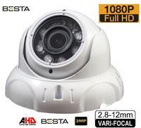 Dome Varifocal Camera 1080p 2.8 - 12MM 6 Atom LED BS-279 AHD