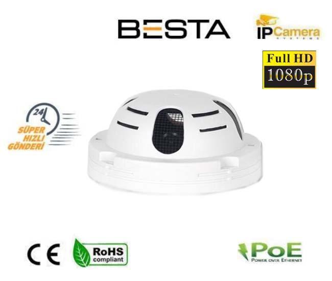 Duman Dedektörü Görünümlü IP POE Dome Kamera BT-8008