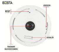 Kablosuz 360 Derece  Sesli Gece Görüşlü Güvenlik Kamerası  BT-3601