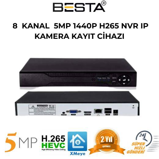 Besta 9 KANAL NVR 5mp H265 İp Kamera Kayıt Cihazı 1440p NVR-51085