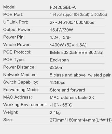 24 PORT 10/100/1000 Poe Switch